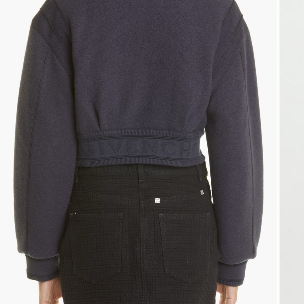 Givenchy Dark Blue Cropped Bomber